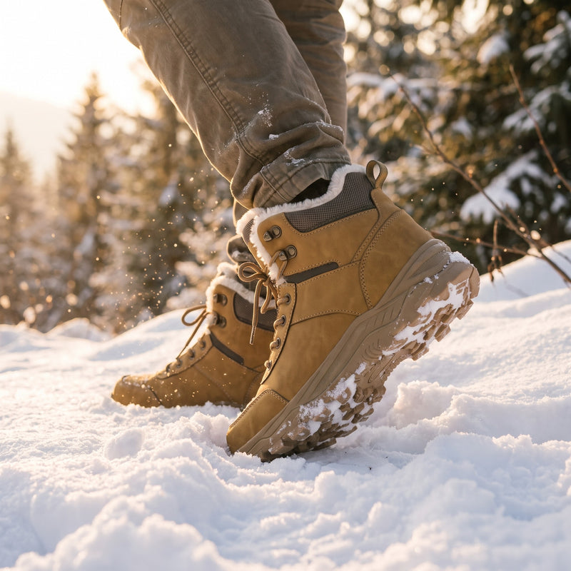 Men's Winter Hiking Boots Plush Lined Waterproof Snow Footwear, product photo 3
