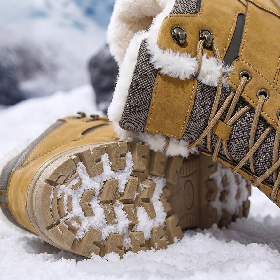 Men's Winter Hiking Boots Plush Lined Waterproof Snow Footwear, product photo 4