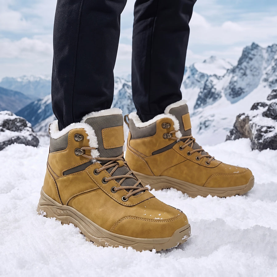 Men's Winter Hiking Boots Plush Lined Waterproof Snow Footwear, product photo 5
