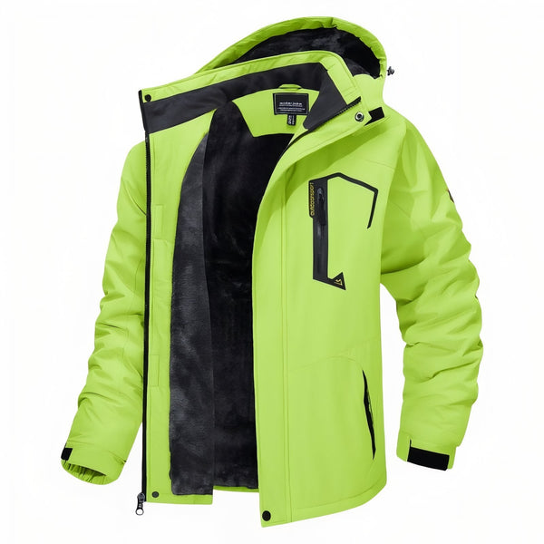 Men's Winter Hiking Jacket Waterproof Fleece Lined Trekking Coat