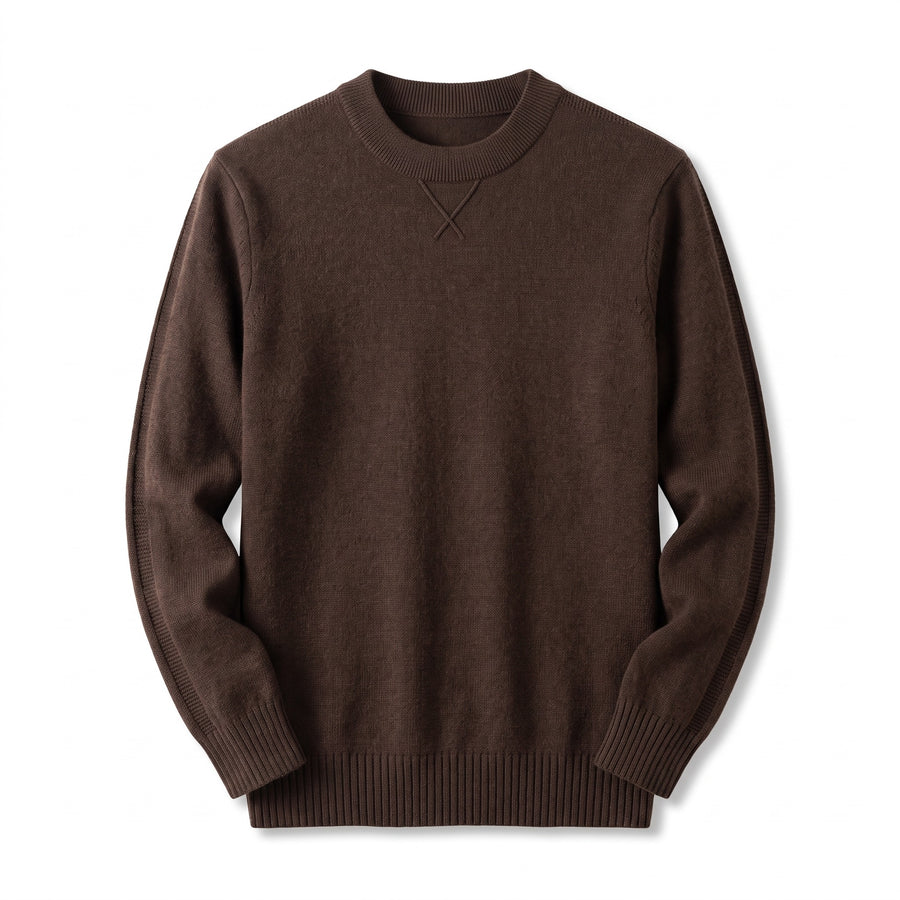 Men's Wool Cashmere Sweater Crew Neck Long Sleeve Knit Jumper, product photo 8