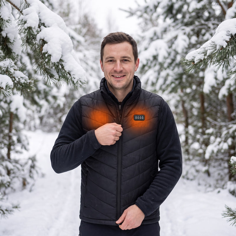 Men's USB Heated Vest 28 Heating Zones Quilted Winter Body Warmer, product photo 3