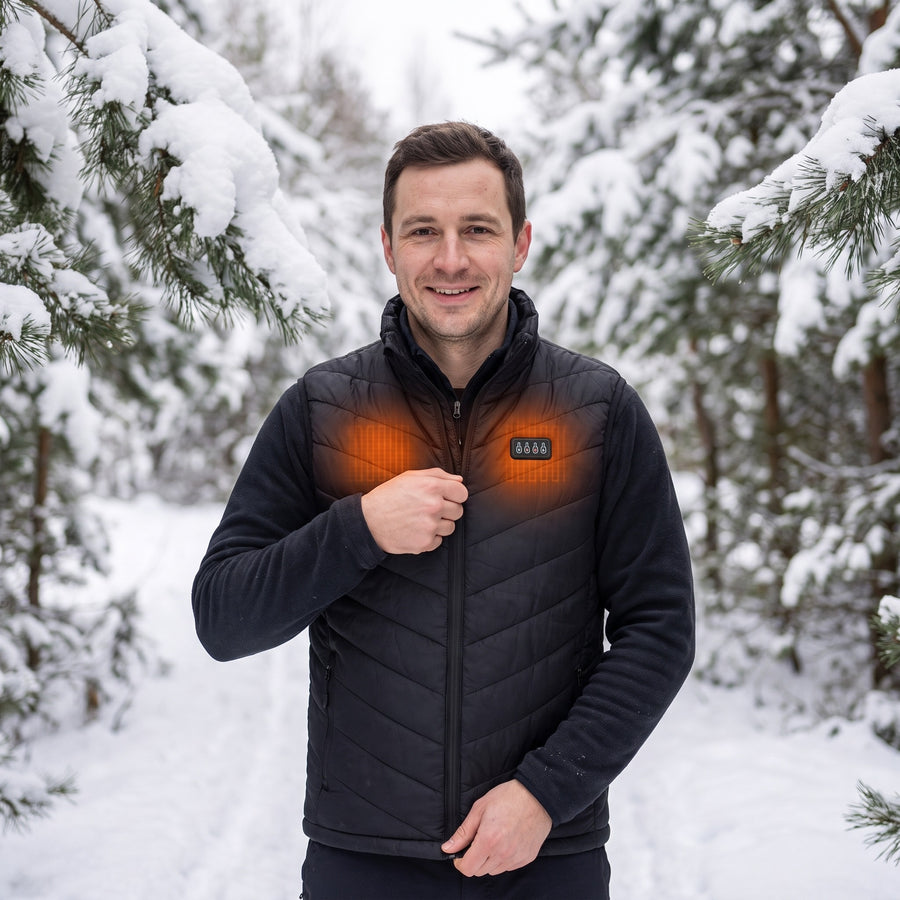 Men's USB Heated Vest 28 Heating Zones Quilted Winter Body Warmer, product photo 3