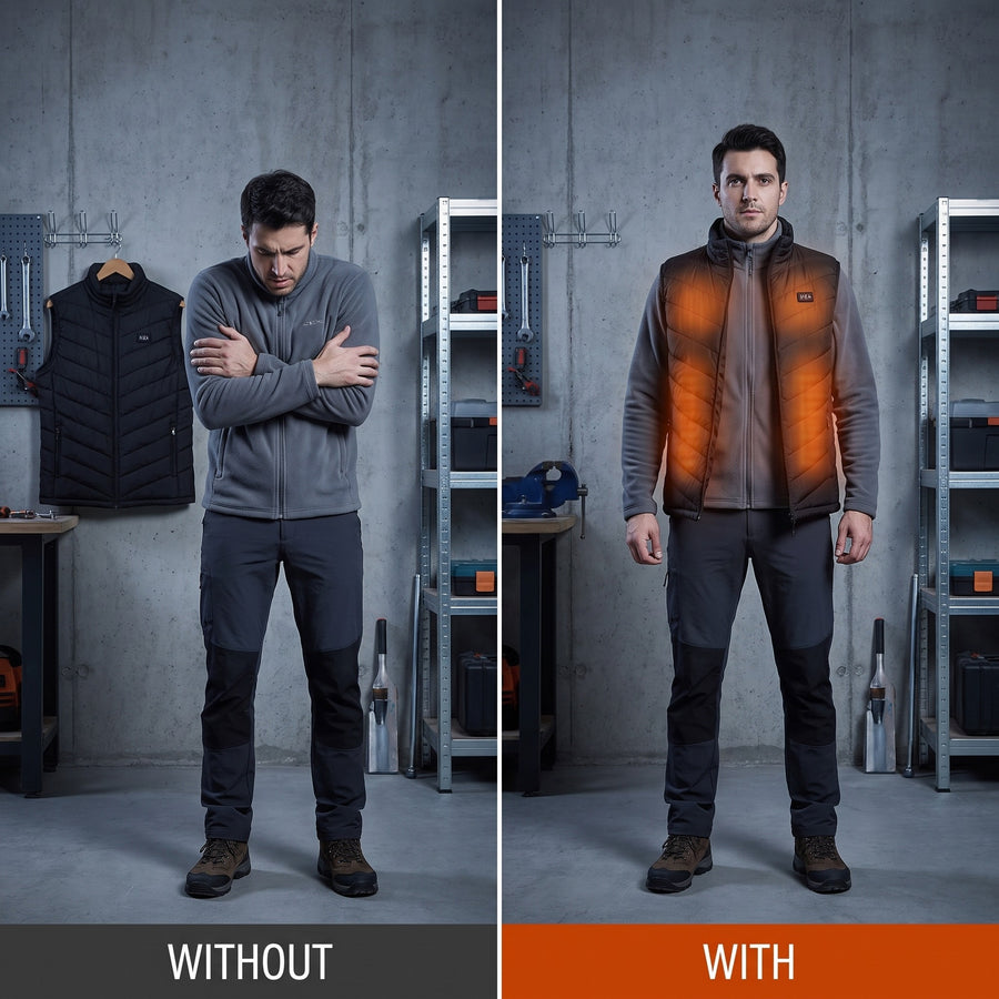 Men's USB Heated Vest 28 Heating Zones Quilted Winter Body Warmer, product photo 4