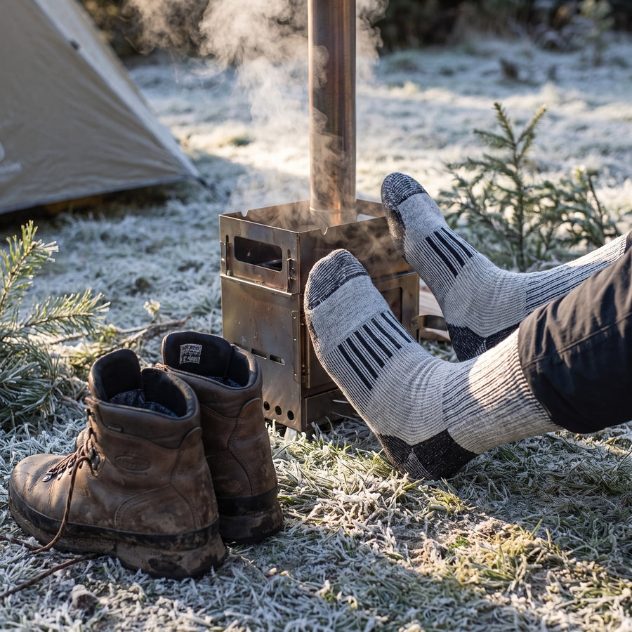 Merino Wool Hiking Socks Warm Odor Resistant Cushioned Calf Height, product photo 5