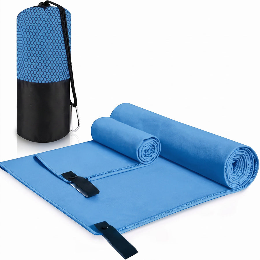 Microfiber Travel Towel Set 2 Piece Quick Dry Compact Beach Towels, product photo 1