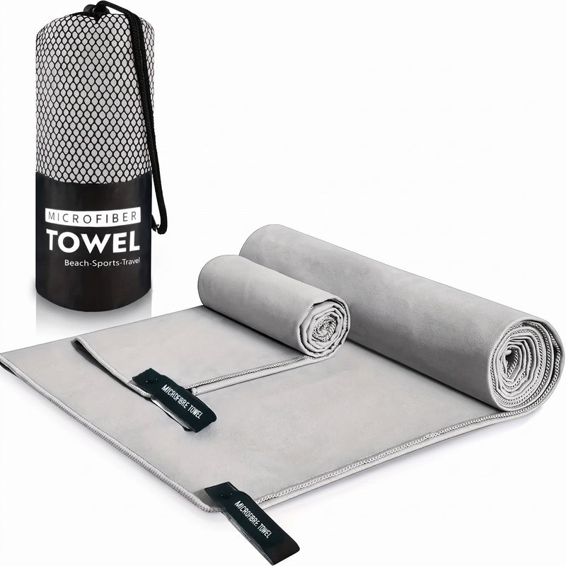Microfiber Travel Towel Set 2 Piece Quick Dry Compact Beach Towels, product photo 6