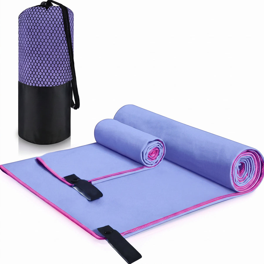 Microfiber Travel Towel Set 2 Piece Quick Dry Compact Beach Towels, product photo 8