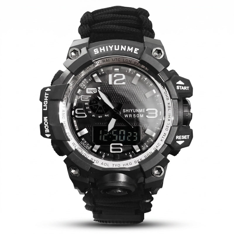 Military Hiking Watch Digital Compass Thermometer Paracord Band, product photo 6