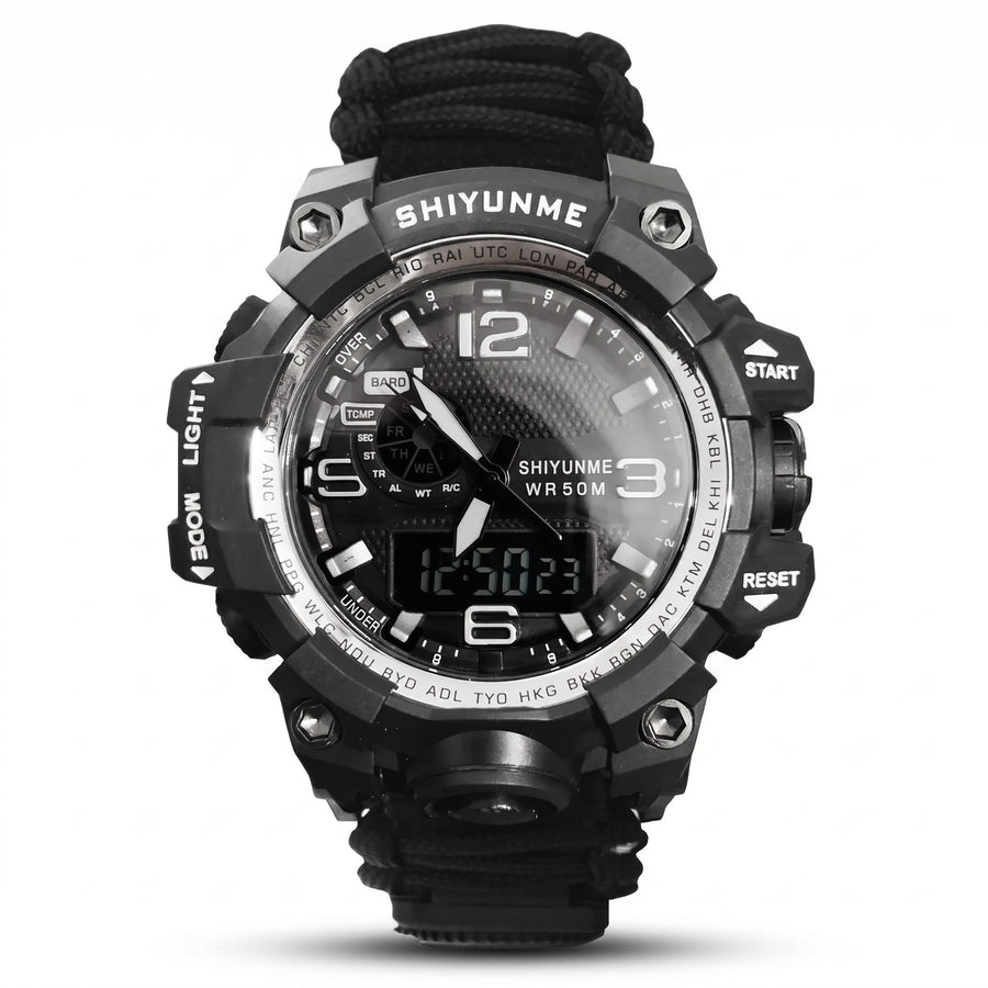 Military Hiking Watch Digital Compass Thermometer Paracord Band, product photo 6