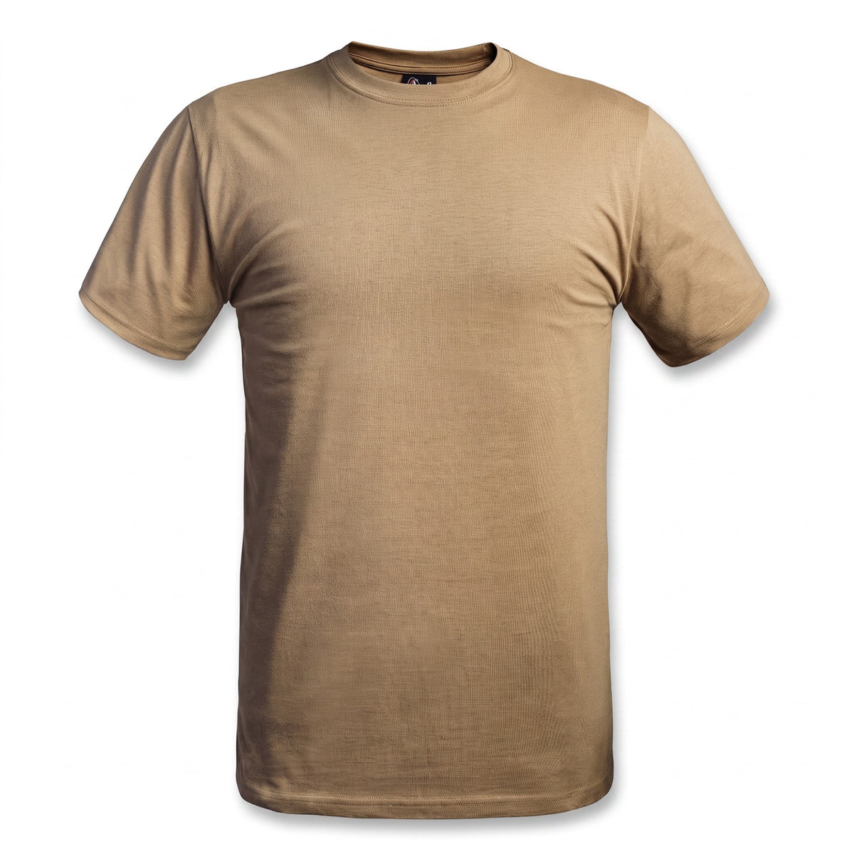 Military T Shirt Men 100% Cotton Tan Tactical Short Sleeve Tee, product photo 1