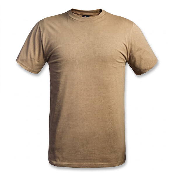 Military T Shirt Men 100% Cotton Tan Tactical Short Sleeve Tee