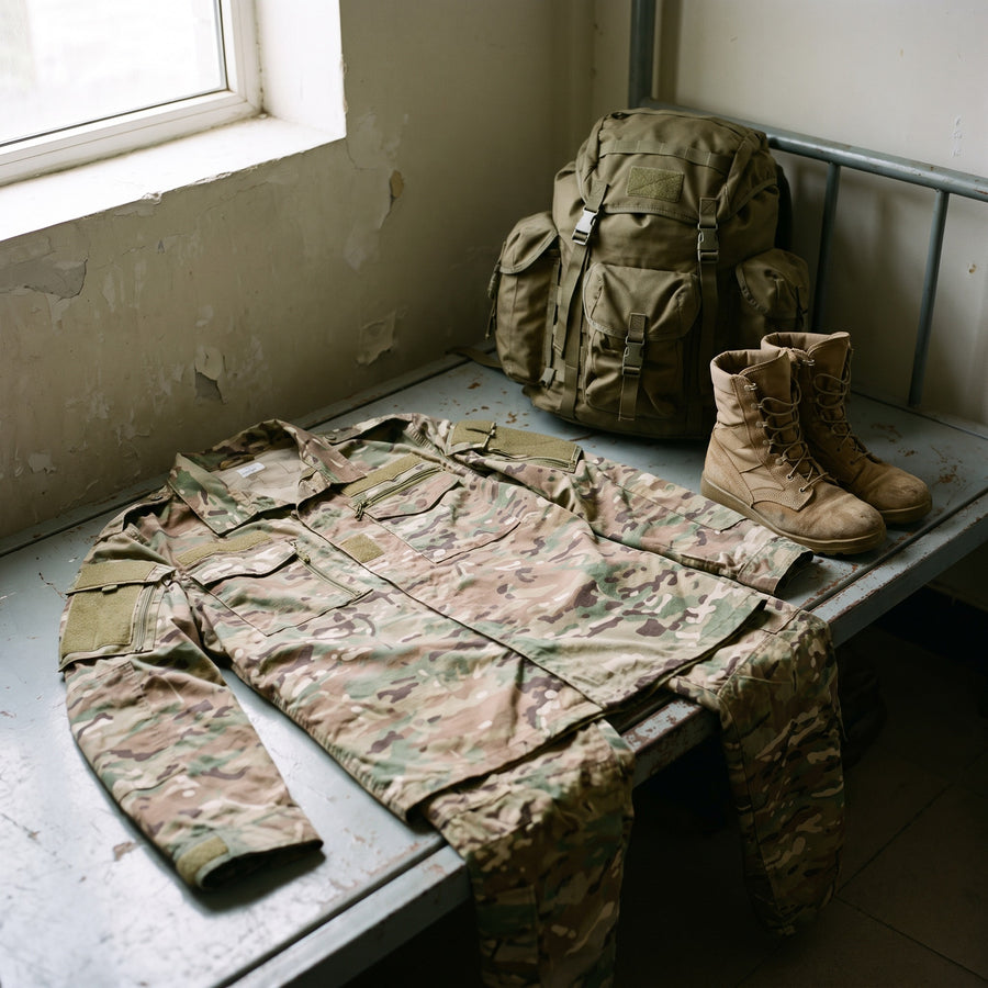 Military Uniform Set Shirt And Pants CP Camo Polyester Spandex, product photo 5