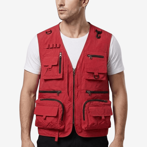 Multi-Pocket Utility Vest Lightweight Breathable Outdoor Hiking Jacket