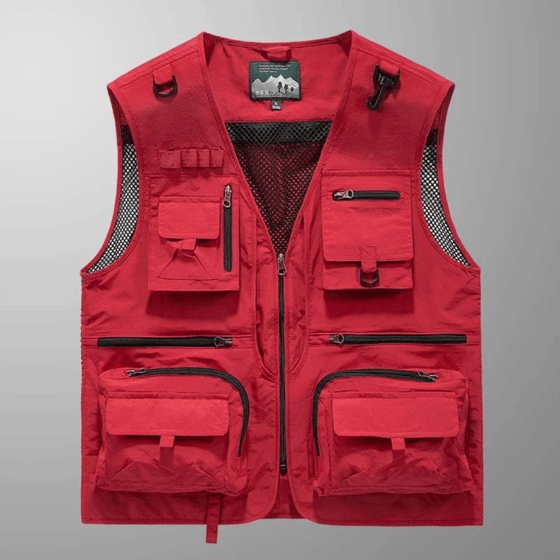 Multi-Pocket Utility Vest Lightweight Breathable Outdoor Hiking Jacket – product view 2 | Great Lakes Outdoor