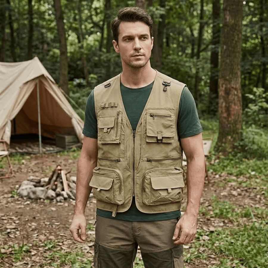 Multi-Pocket Utility Vest Lightweight Breathable Outdoor Hiking Jacket – product view 4 | Great Lakes Outdoor
