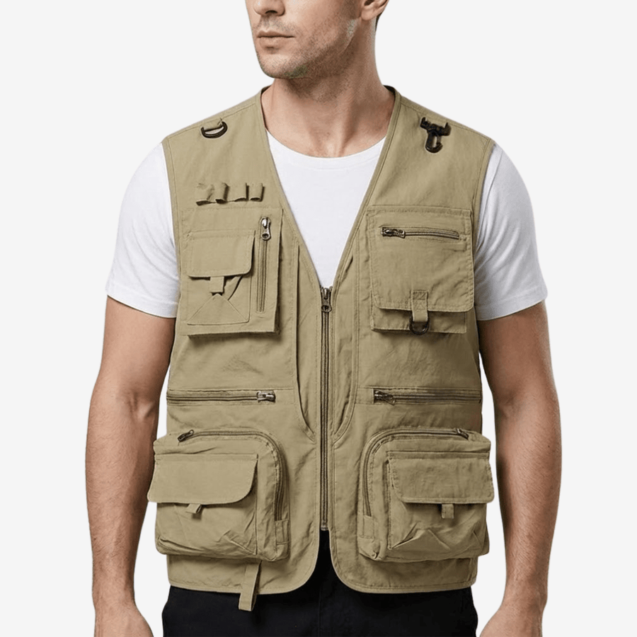 Multi-Pocket Utility Vest Lightweight Breathable Outdoor Hiking Jacket – product view 5 | Great Lakes Outdoor