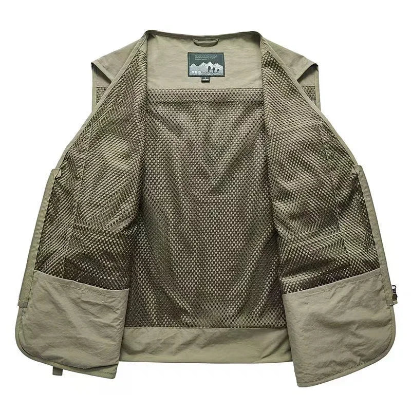 Multi-Pocket Utility Vest Lightweight Breathable Outdoor Hiking Jacket – product view 7 | Great Lakes Outdoor