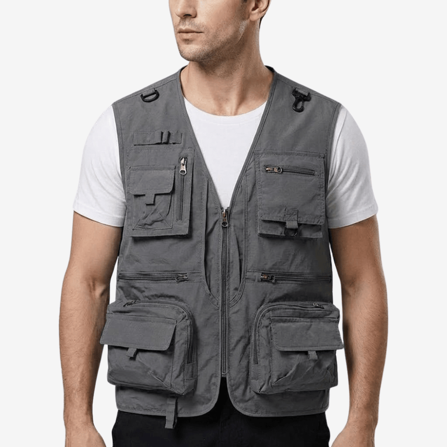 Multi-Pocket Utility Vest Lightweight Breathable Outdoor Hiking Jacket – product view 9 | Great Lakes Outdoor