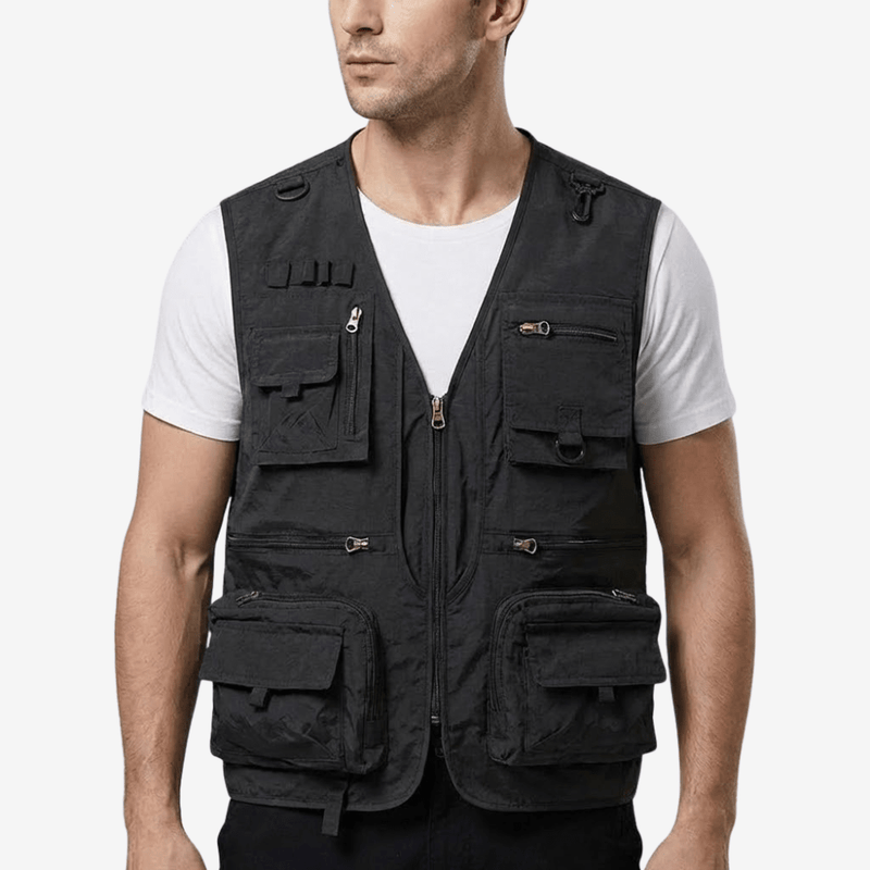 Multi-Pocket Utility Vest Lightweight Breathable Outdoor Hiking Jacket – product view 10 | Great Lakes Outdoor