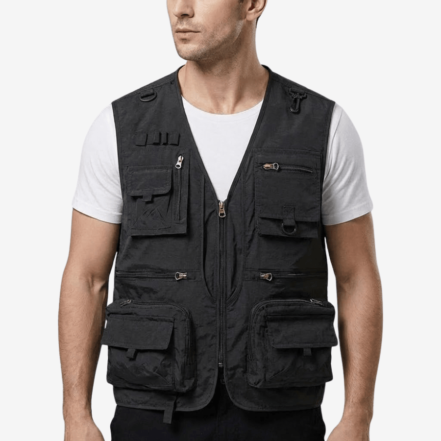 Multi-Pocket Utility Vest Lightweight Breathable Outdoor Hiking Jacket – product view 10 | Great Lakes Outdoor