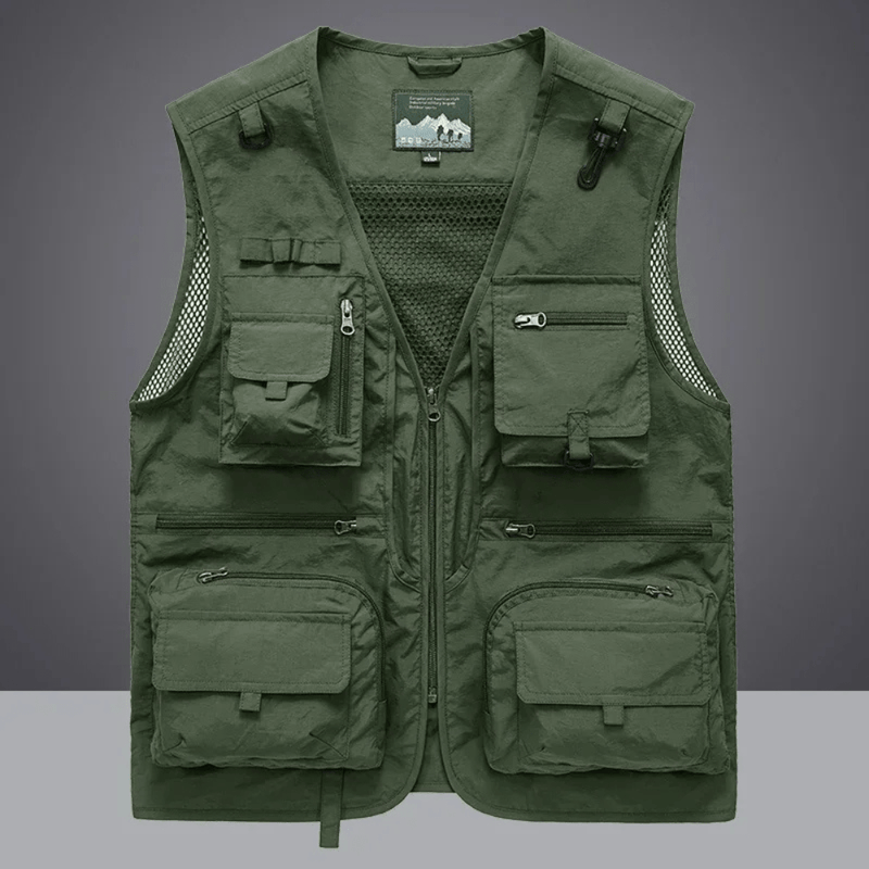 Multi-Pocket Utility Vest Lightweight Breathable Outdoor Hiking Jacket – product view 11 | Great Lakes Outdoor