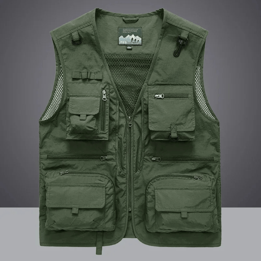 Multi-Pocket Utility Vest Lightweight Breathable Outdoor Hiking Jacket – product view 11 | Great Lakes Outdoor