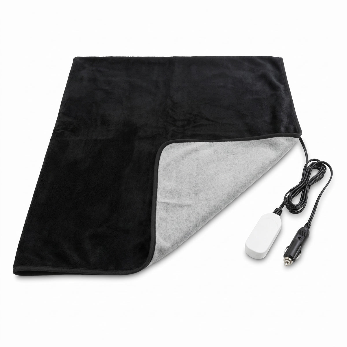 Plush 12V Heated Car Blanket Cigarette Lighter Plug Electric Throw, product photo 1