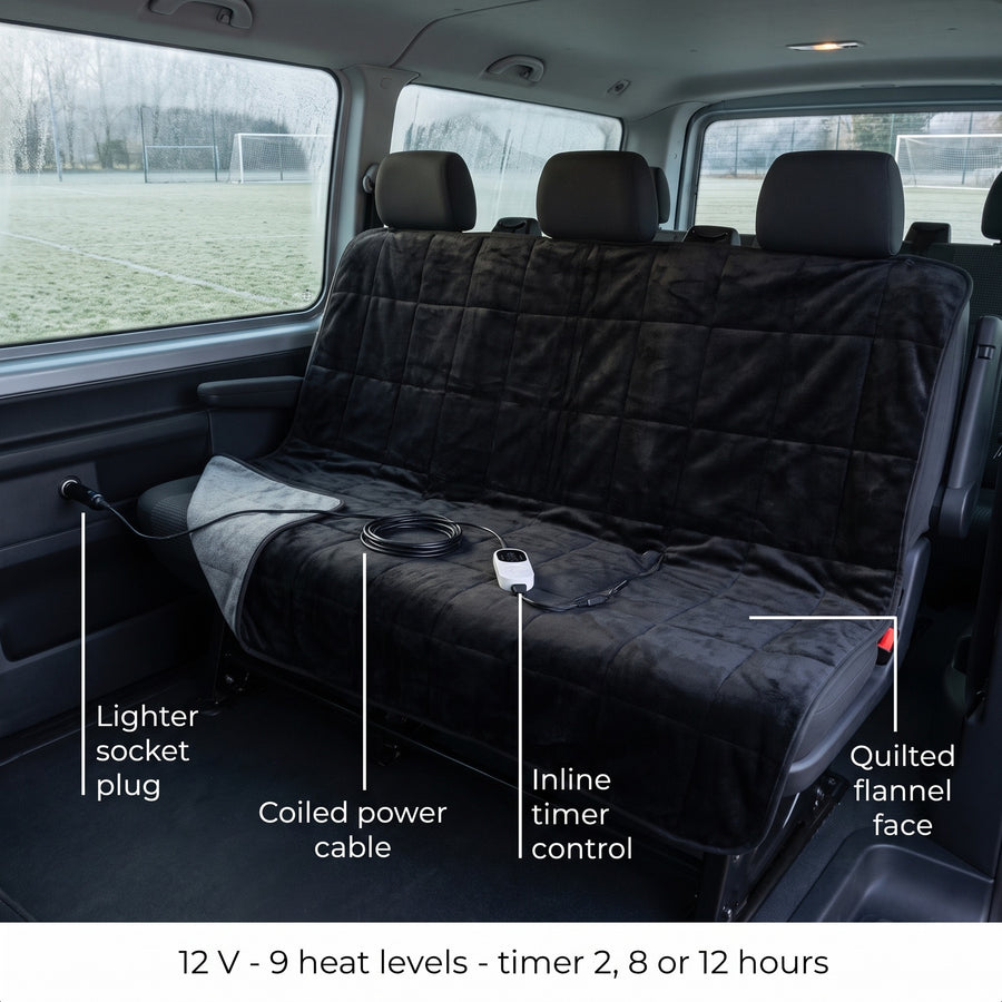 Plush 12V Heated Car Blanket Cigarette Lighter Plug Electric Throw, product photo 2