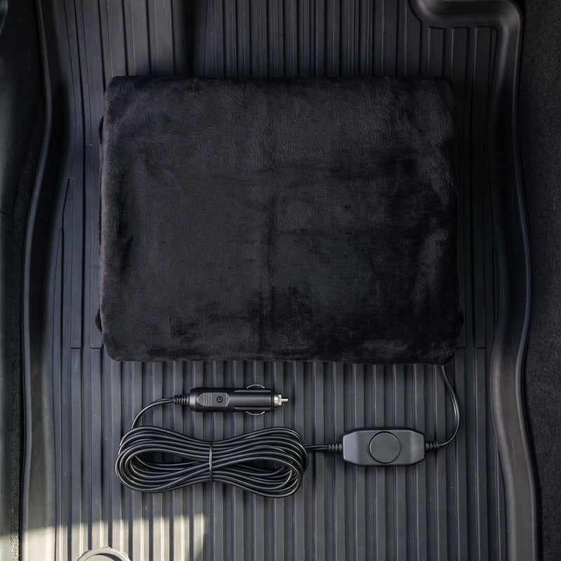 Plush 12V Heated Car Blanket Cigarette Lighter Plug Electric Throw, product photo 6