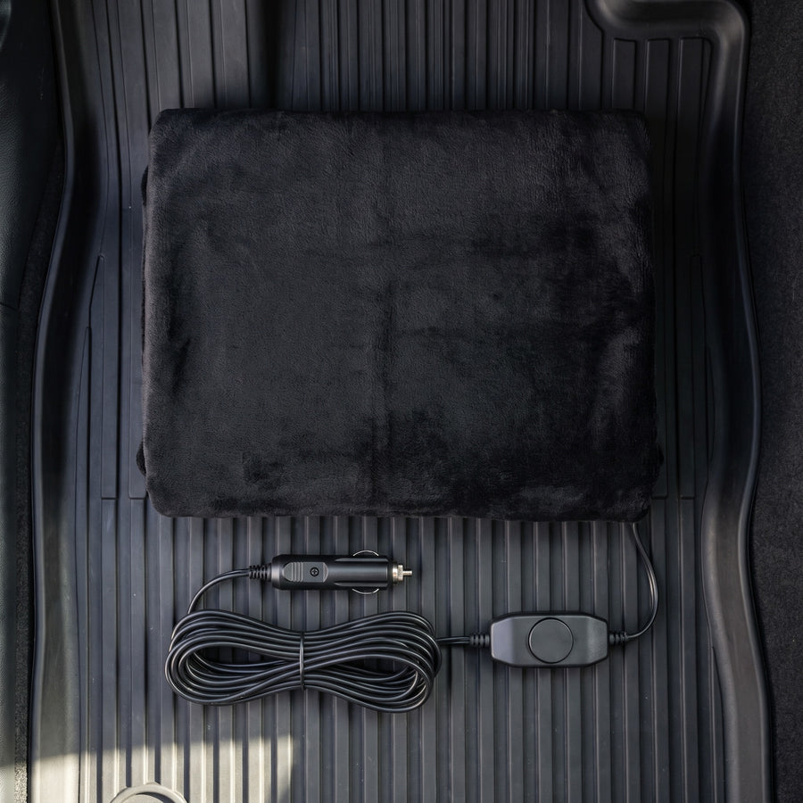 Plush 12V Heated Car Blanket Cigarette Lighter Plug Electric Throw, product photo 6