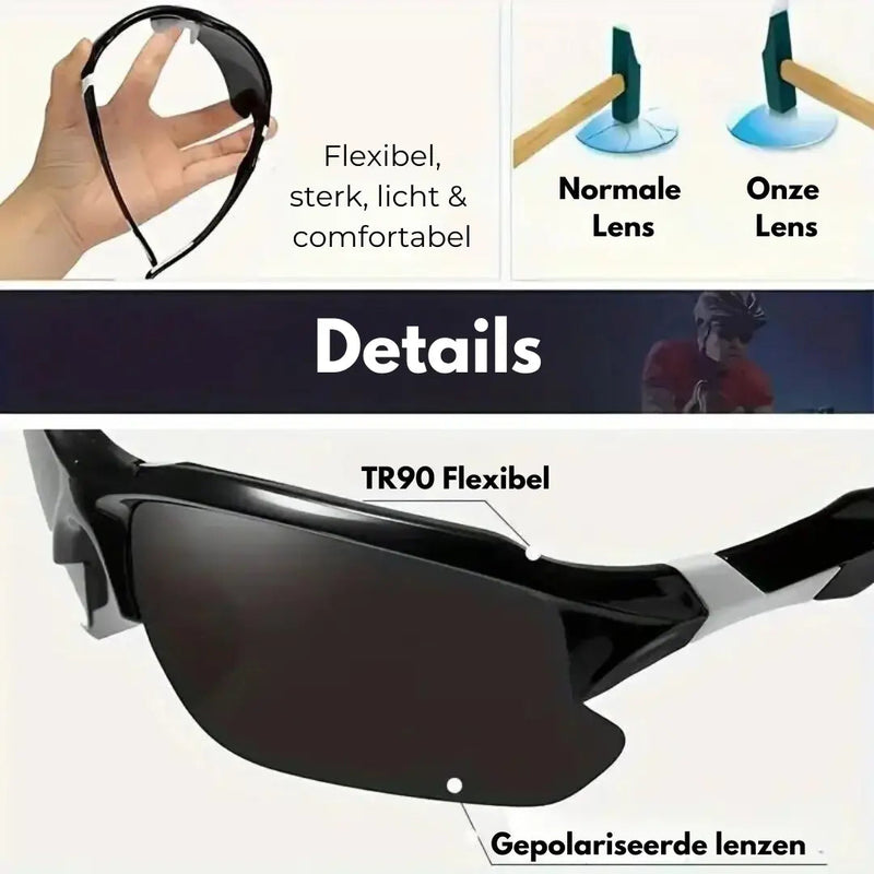 Polarized Sports Sunglasses UV Protection Lightweight Outdoor Eyewear – product view 3 | Great Lakes Outdoor