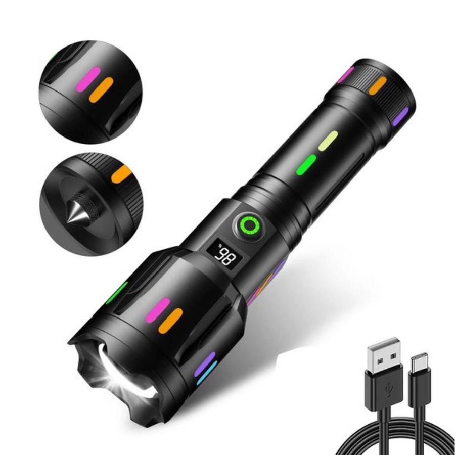 Rechargeable LED Tactical Flashlight High Lumen Waterproof Torch – product view 1 | Great Lakes Outdoor