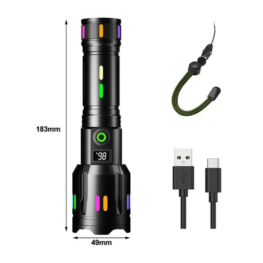Rechargeable LED Tactical Flashlight High Lumen Waterproof Torch – product view 5 | Great Lakes Outdoor