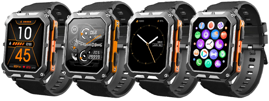 Rugged Smartwatch IP68 Waterproof Heart Rate Fitness Tracker – product view 4 | Great Lakes Outdoor