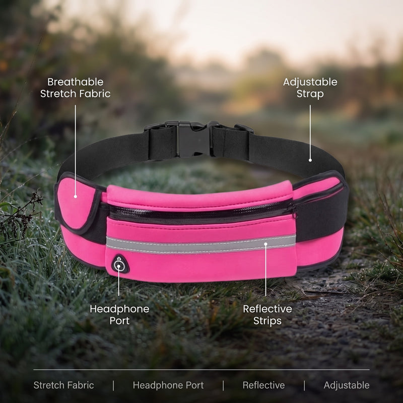 Running Belt Trail Adjustable Reflective Breathable Waist Pack, product photo 2