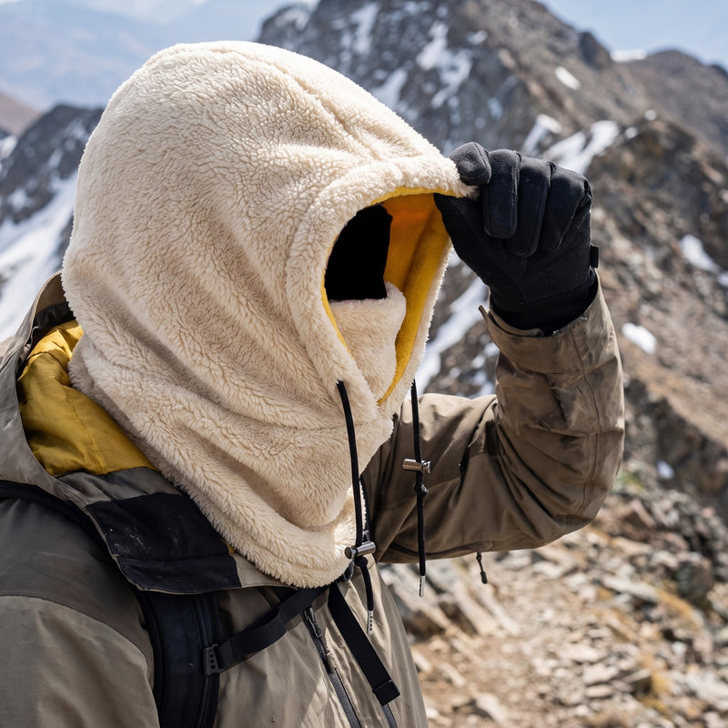 Sherpa Hood Balaclava Polar Fleece Ski Mask Extended Neck Warmer, product photo 5