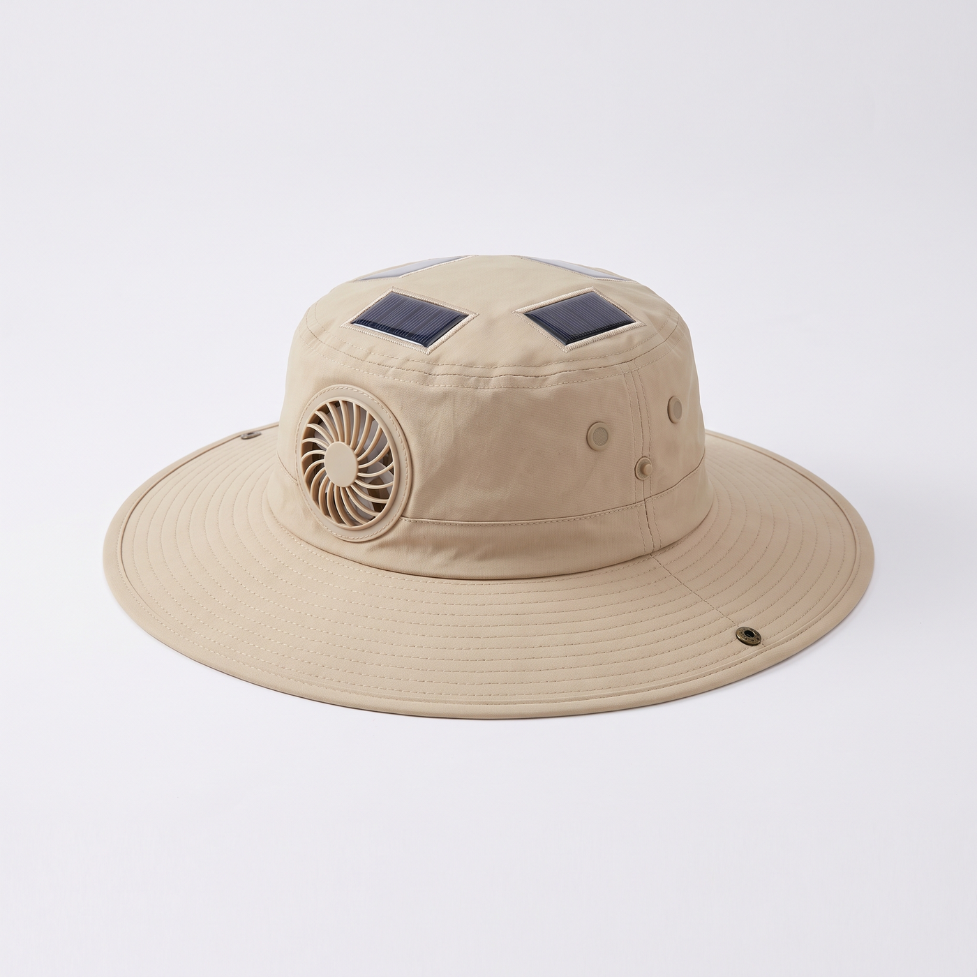 Solar-Powered Double Fan Sun Hat – Wide Brim Outdoor UV Protection Fishing Cap – product view 1 | Great Lakes Outdoor
