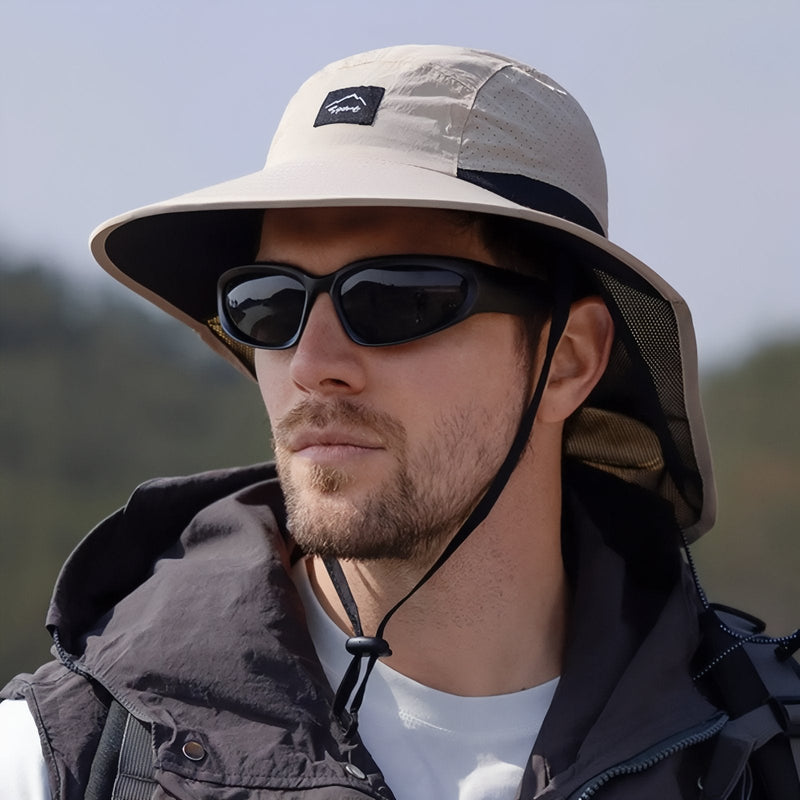 Sun Protection Hiking Hat Lightweight Neck Flap Cap – product view 5 | Great Lakes Outdoor