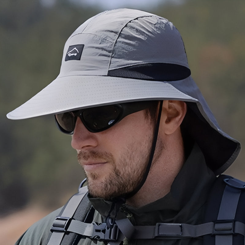 Sun Protection Hiking Hat Lightweight Neck Flap Cap – product view 9 | Great Lakes Outdoor
