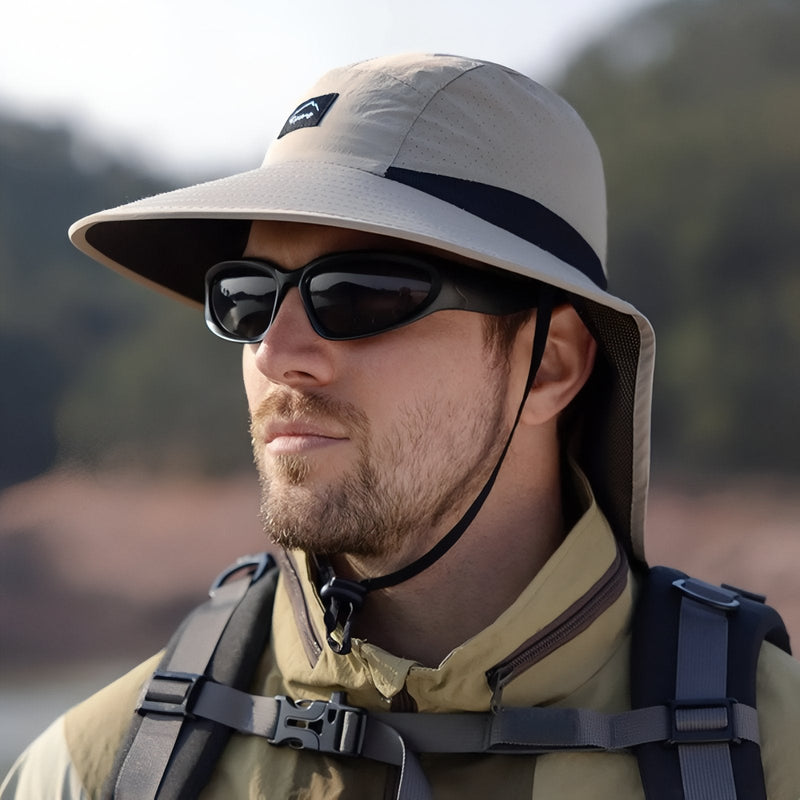 Sun Protection Hiking Hat Lightweight Neck Flap Cap – product view 10 | Great Lakes Outdoor