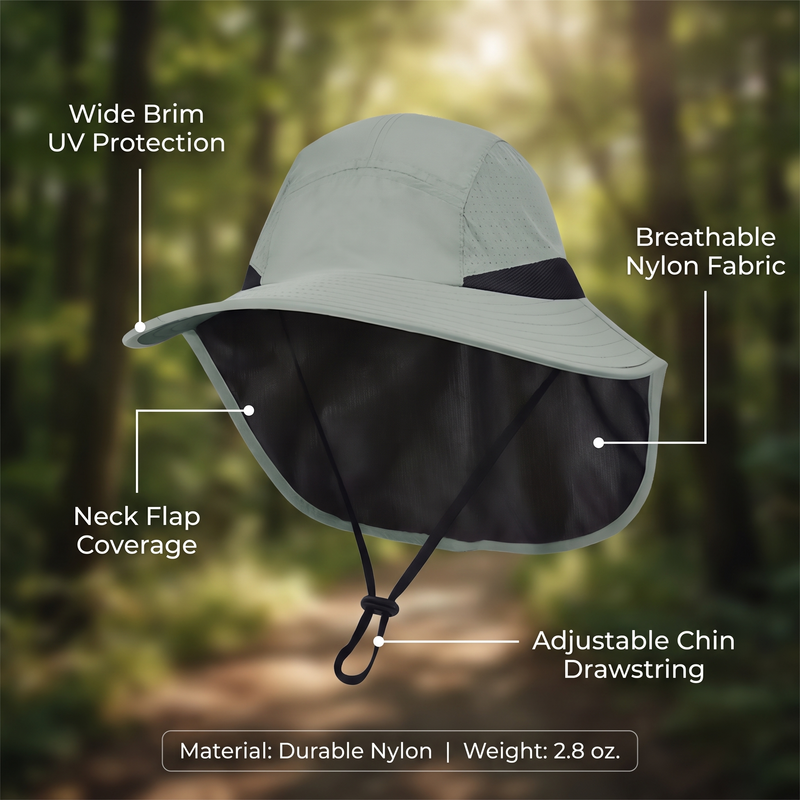 Sun Protection Hiking Hat Lightweight Neck Flap Cap – features and specifications overview | Great Lakes Outdoor