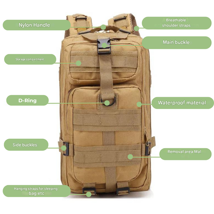 Tactical Backpack Molle System Waterproof Military Outdoor Pack – product view 5 | Great Lakes Outdoor