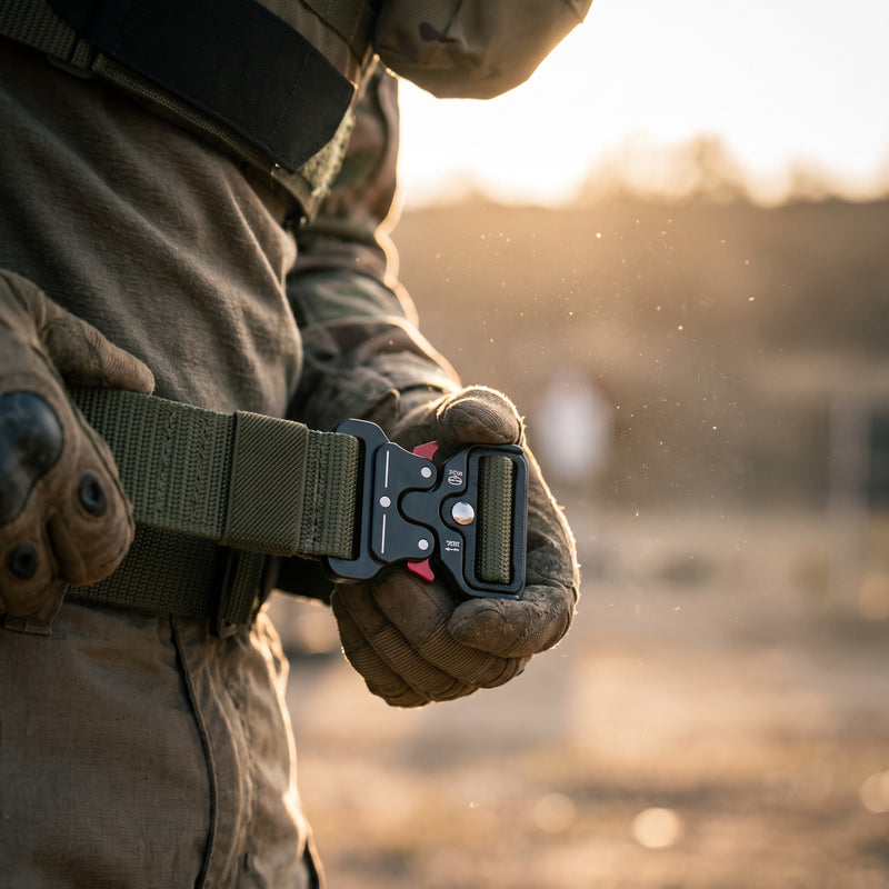 Tactical Belt Green MOLLE Cobra Buckle 600D Nylon Military Duty, product photo 3