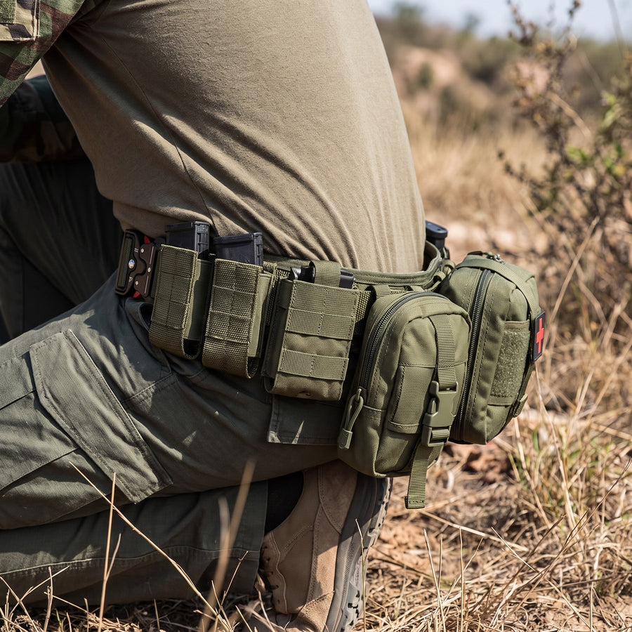 Tactical Belt Green MOLLE Cobra Buckle 600D Nylon Military Duty, product photo 5