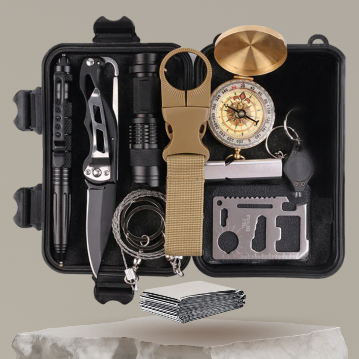 Tactical EDC Survival Kit Waterproof Emergency Gear for Camping – product view 1 | Great Lakes Outdoor