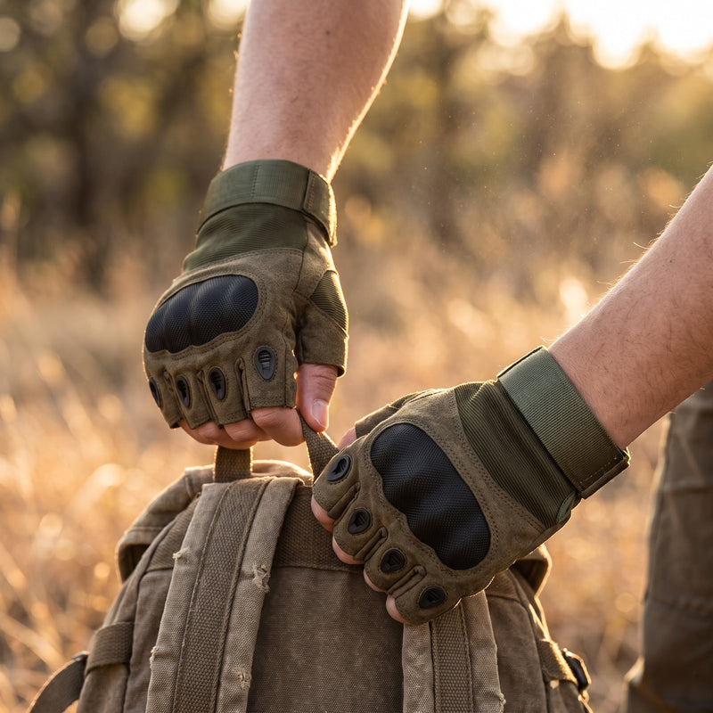 Tactical Fingerless Gloves Knuckle Protection Military Half Finger, product photo 3