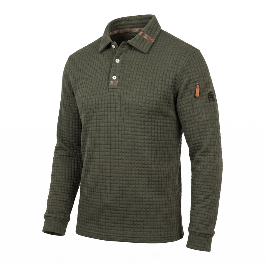 Tactical Polo Shirt Long Sleeve Quick Dry Waffle Knit Top, product photo 1