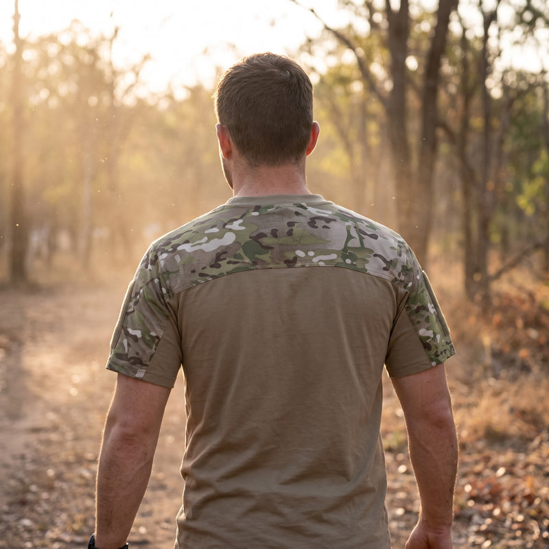 Tactical T Shirt Multicam Camo Men 100% Polyester Crew Neck Military, product photo 3