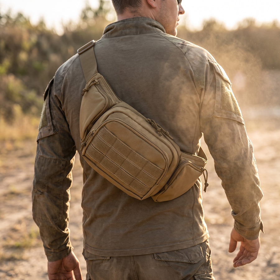 Tactical Waist Bag MOLLE Military 900D Nylon Sling Fanny Pouch, product photo 3